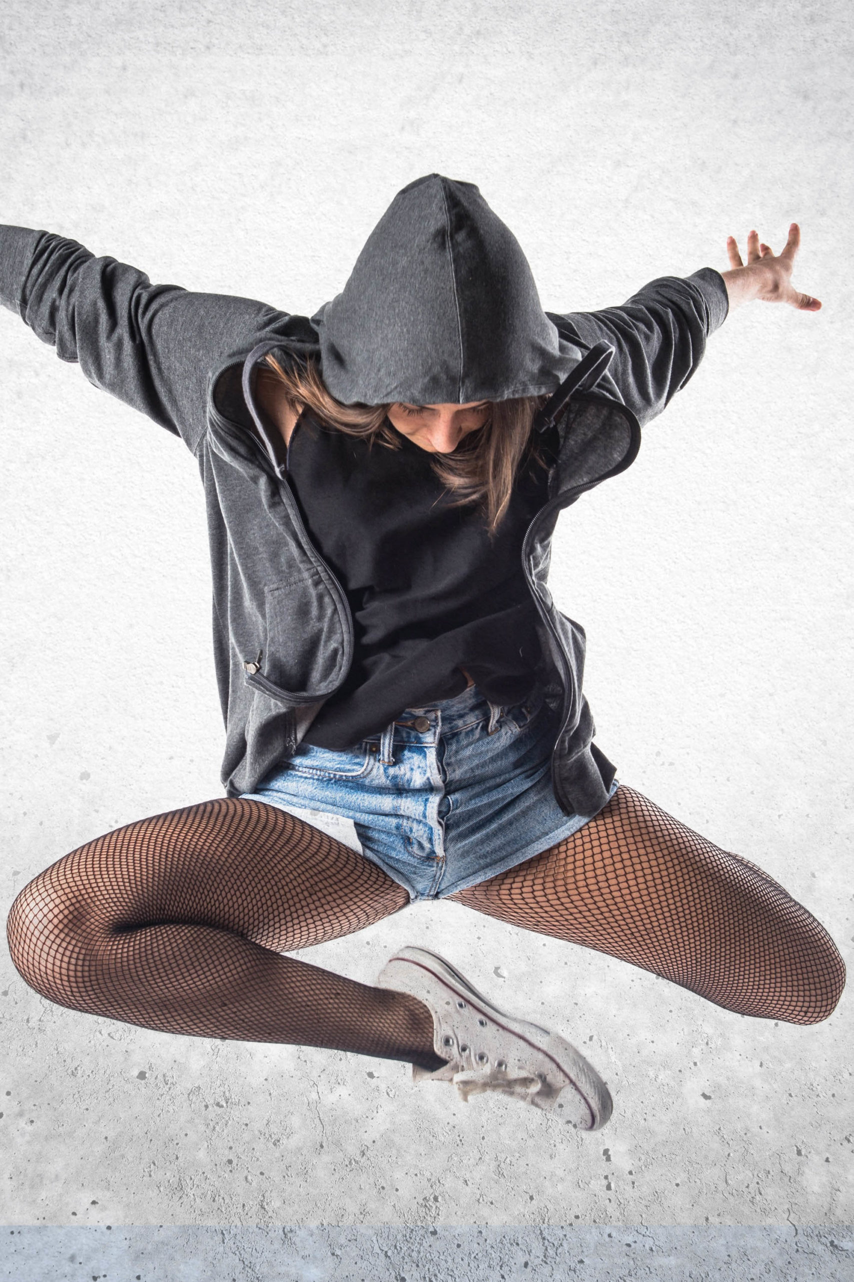 Teenager hip-hop dancer jumping